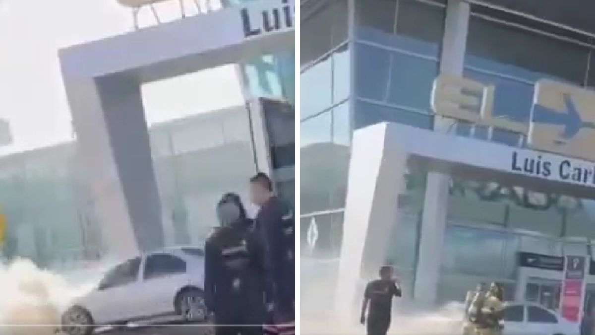 Emergencia en El Dorado: carro prende fuego frente al aeropuerto Emergencia en El Dorado: carro prende fuego frente al aeropuerto