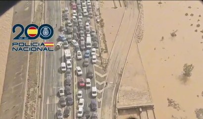 Tremenda imagen: vista aérea de cómo la DANA atrapó a centenares de coches en la carretera