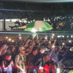 Hinchas del Nacional armaron carnaval y forman monumental trancón en Bogotá