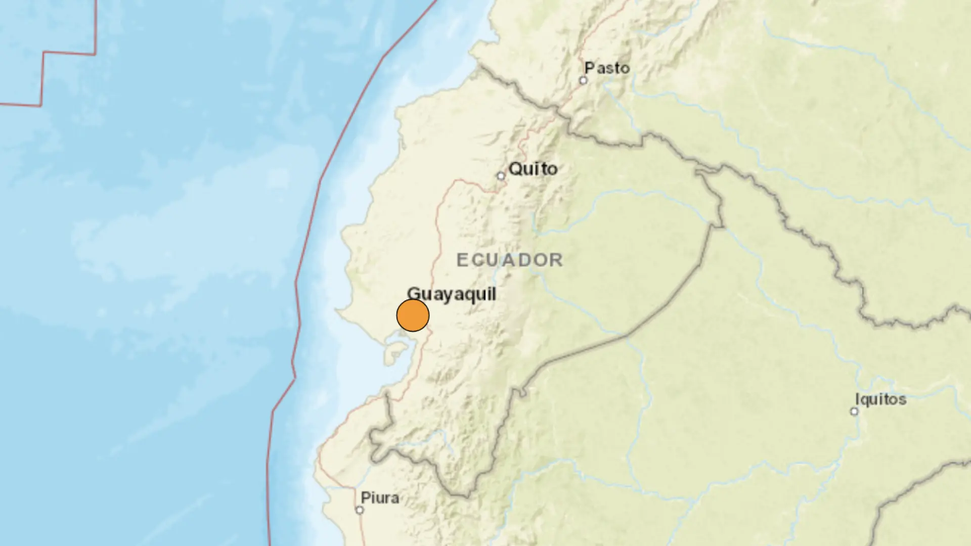 Un terremoto de magnitud 5,7 sacude la zona costera de Ecuador Un terremoto de magnitud 5,7 sacude la zona costera de Ecuador