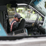 Trancón y caos por fuerte choque en la vía Bogotá–Mosquera