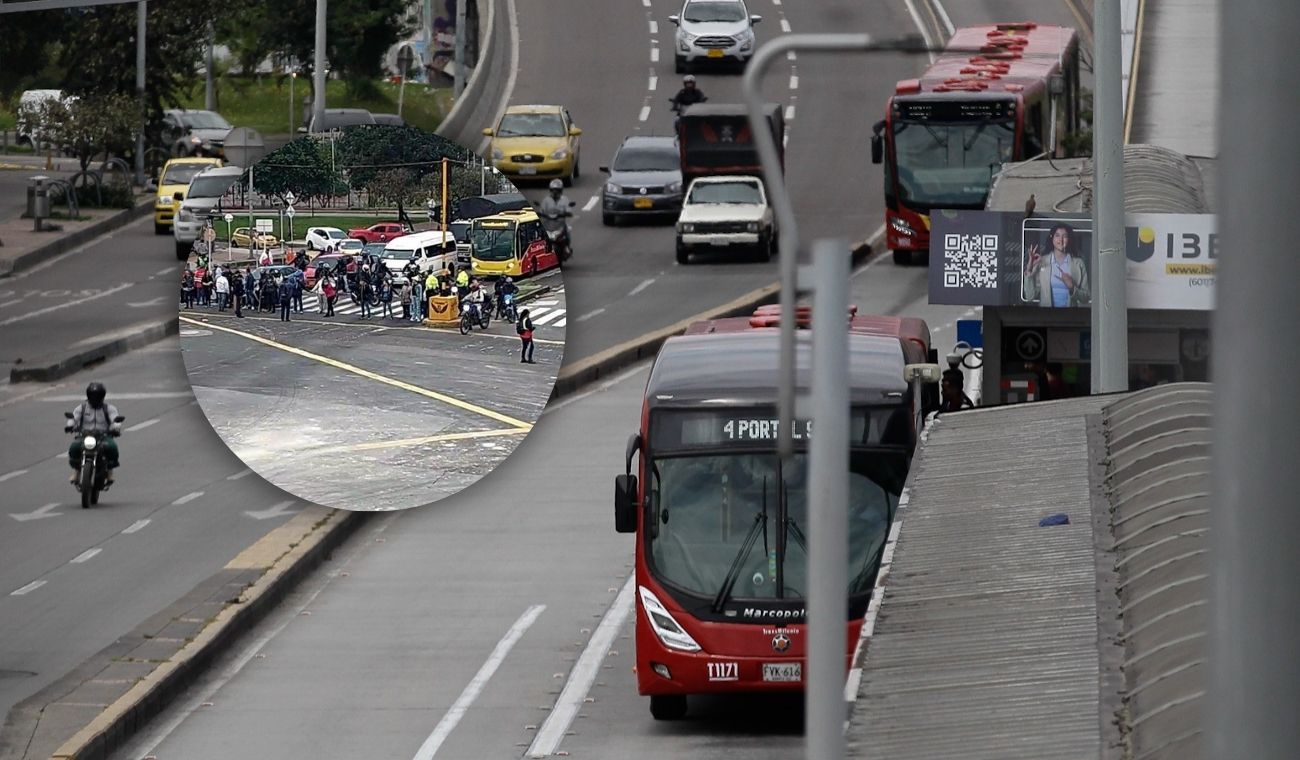 Manifestación bloquea TransMilenio en la Caracas: trabajadores desesperados