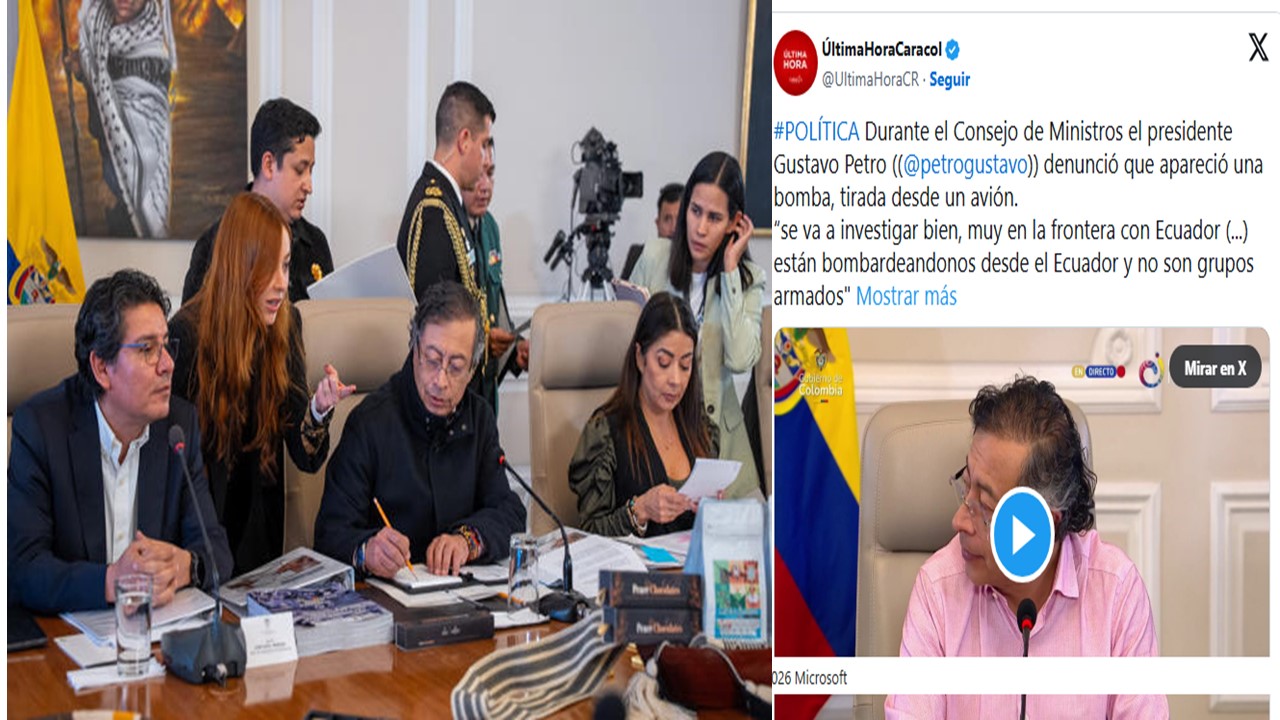 Presidente Petro denunció un posible bombardeo de Ecuador en territorio colombiano