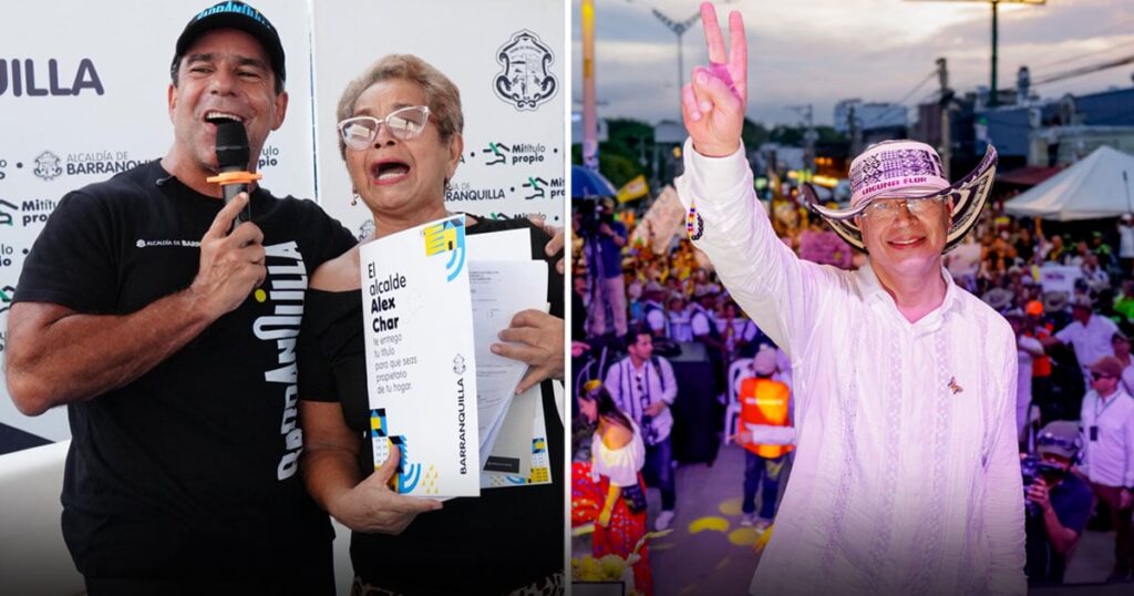 Petro aterriza en Barranquilla a entregar paneles solares mientras Alejandro Char legaliza predios