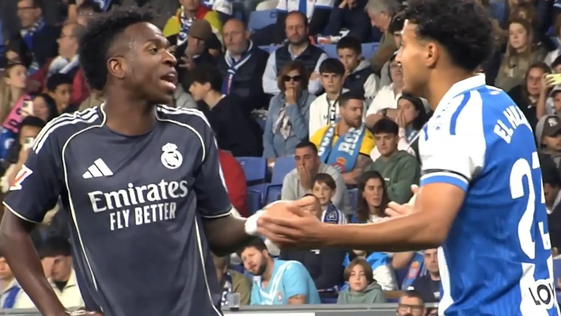 Vinícius, desatado contra El Hilali en el Espanyol Vinícius, desatado contra El Hilali en el Espanyol