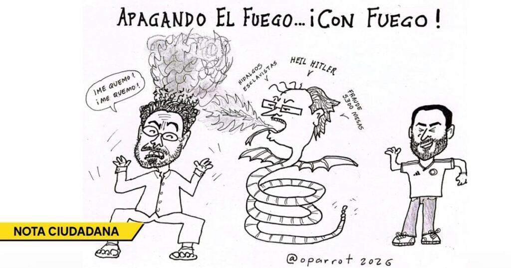 Caricatura: Apagando el fuego con fuego