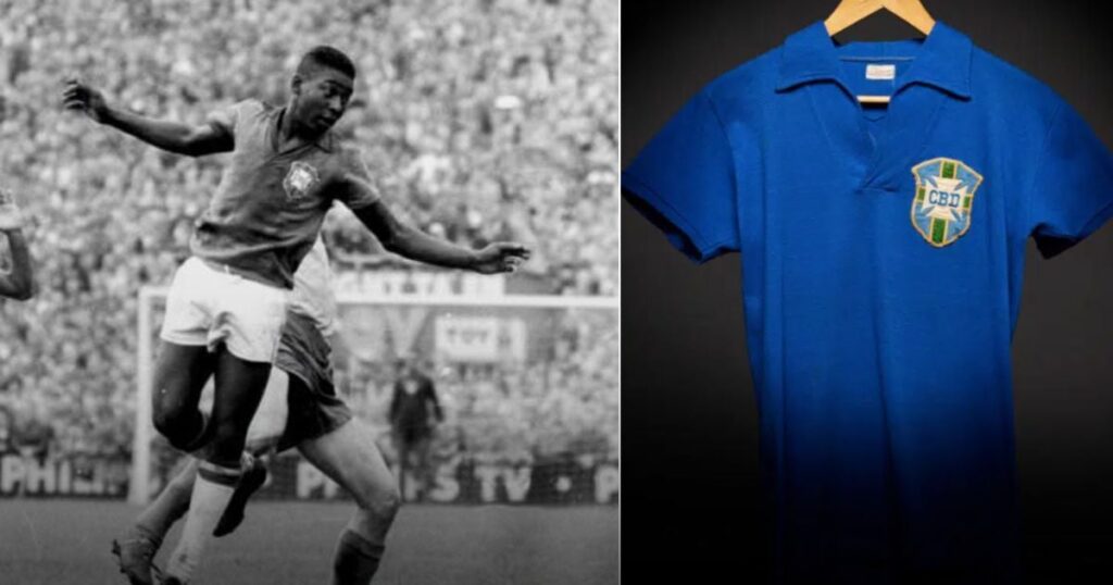 La camiseta de Brasil que Pelé cosió a mano para jugar su primer Mundial y que hoy vale 6 millones de dólares La camiseta de Brasil que Pelé cosió a mano para jugar su primer Mundial y que hoy vale 6 millones de dólares