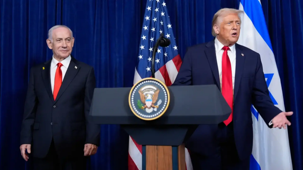 Trump admite que llamó «jodidamente loco» a Netanyahu pero afirma que trabaja muy bien con él: «Me gusta mucho Bibi» Trump admite que llamó «jodidamente loco» a Netanyahu pero afirma que trabaja muy bien con él: «Me gusta mucho Bibi»