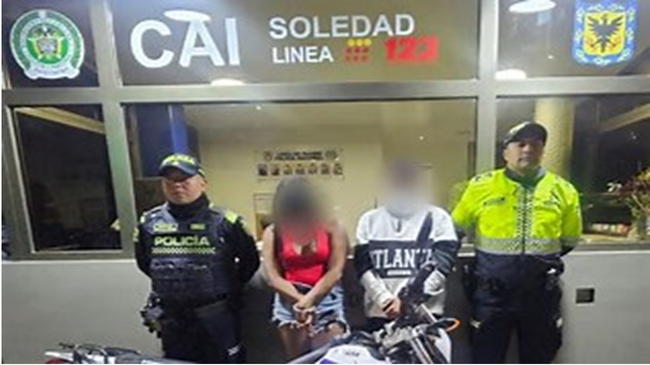 Capturan en Bogotá a una pareja señalada de cometer robos a mano armada