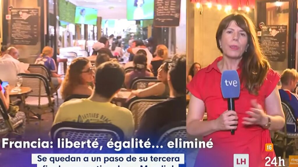 El rótulo con el que TVE ironiza sobre la derrota de Francia ante España: «Liberté, egalité… eliminé»
