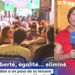 El rótulo con el que TVE ironiza sobre la derrota de Francia ante España: «Liberté, egalité… eliminé»