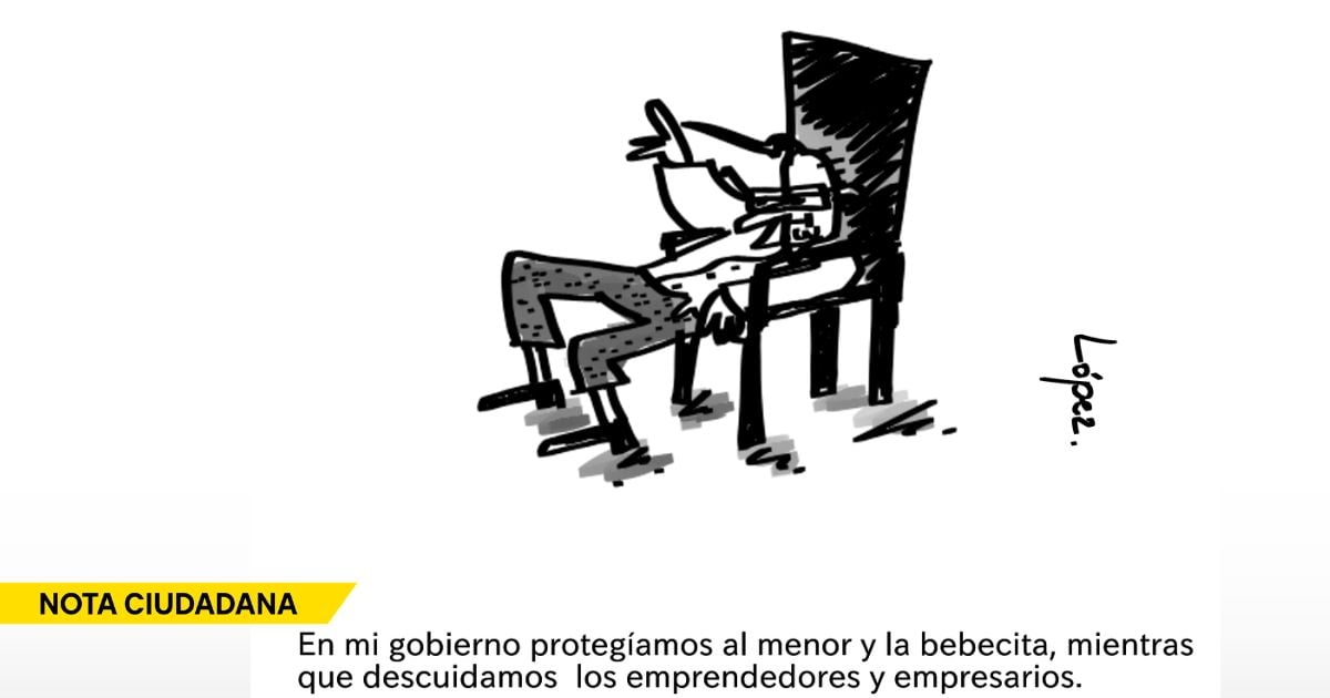 Caricatura: Petro defendiendo al "Bendito Menor"