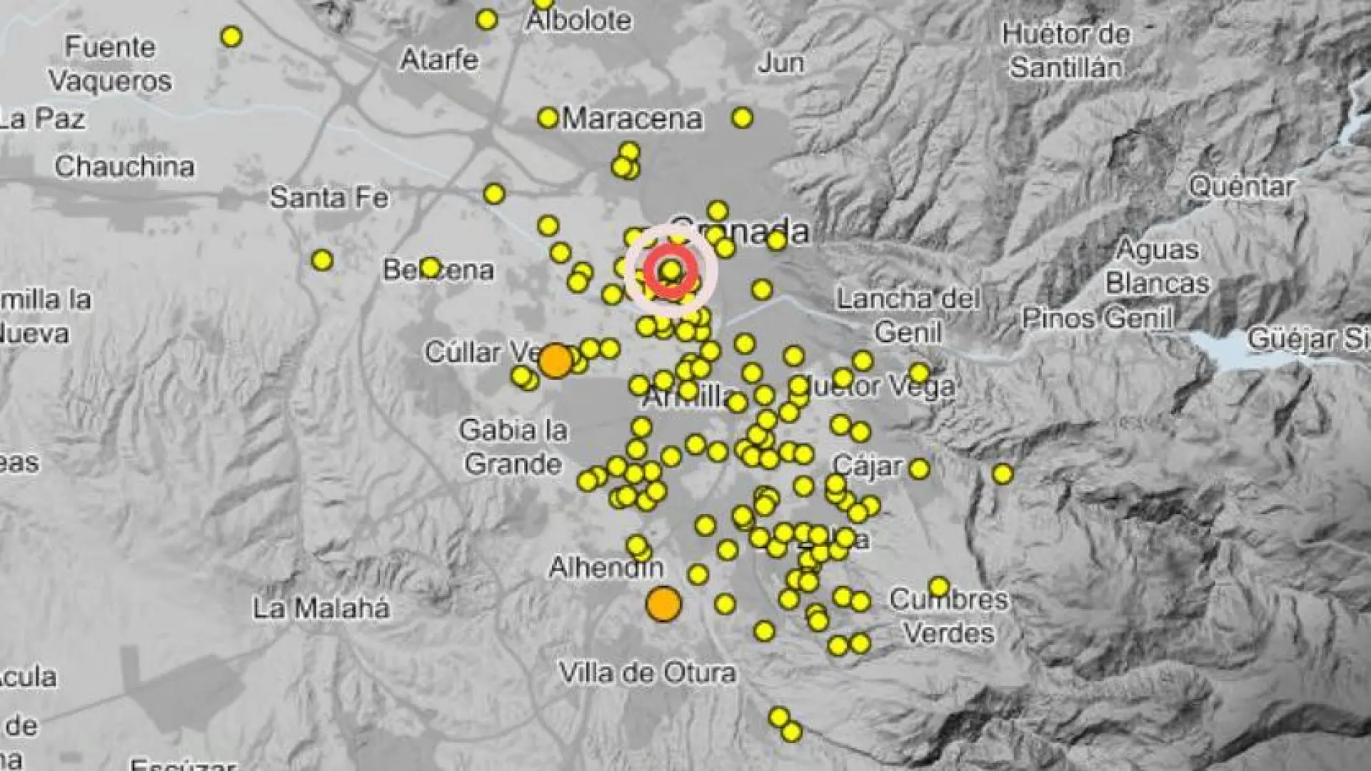 Granada registra más de 20 terremotos en un día, tres de ellos percibidos por la población, tras 24 horas sin que se sintieran temblores Granada registra más de 20 terremotos en un día, tres de ellos percibidos por la población, tras 24 horas sin que se sintieran temblores